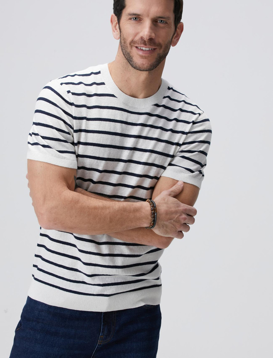 Network Erkek Beyaz Keten Karışımlı Kazak Network Erkek Beyaz Keten Karışımlı Kazak