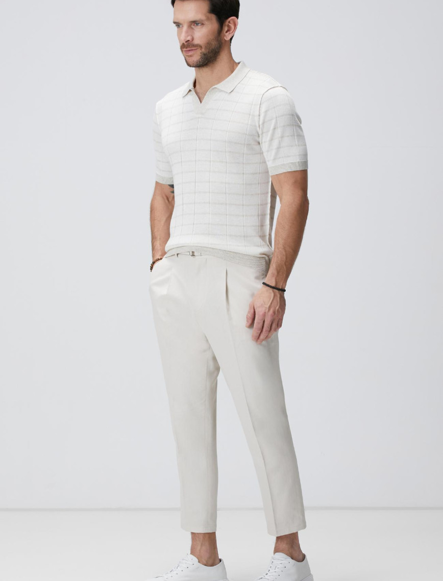 Network Erkek Naturel Keten Karışımlı Kazak