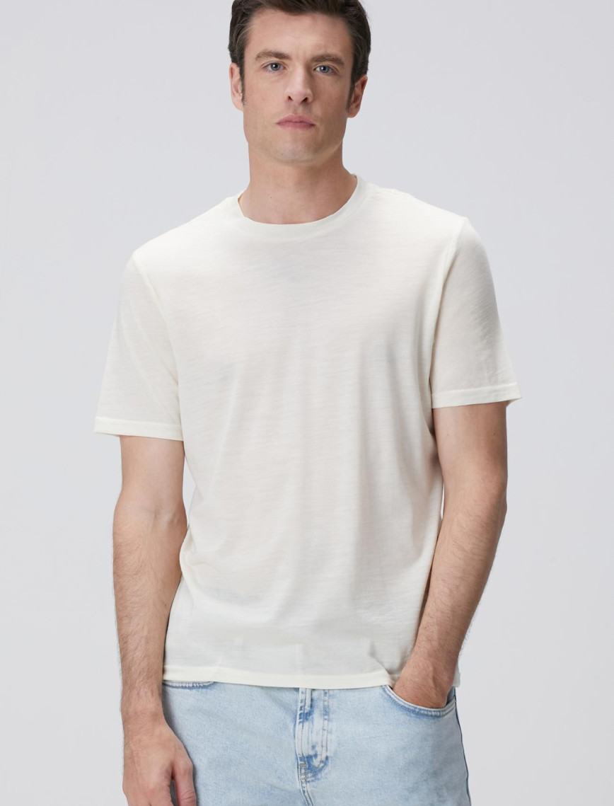 Network Erkek Limited Kırık Beyaz Yün T-shirt Network Erkek Limited Kırık Beyaz Yün T-shirt