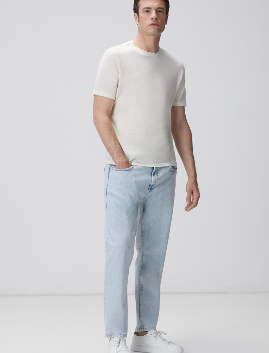 Network Erkek Limited Kırık Beyaz Yün T-shirt Network Erkek Limited Kırık Beyaz Yün T-shirt