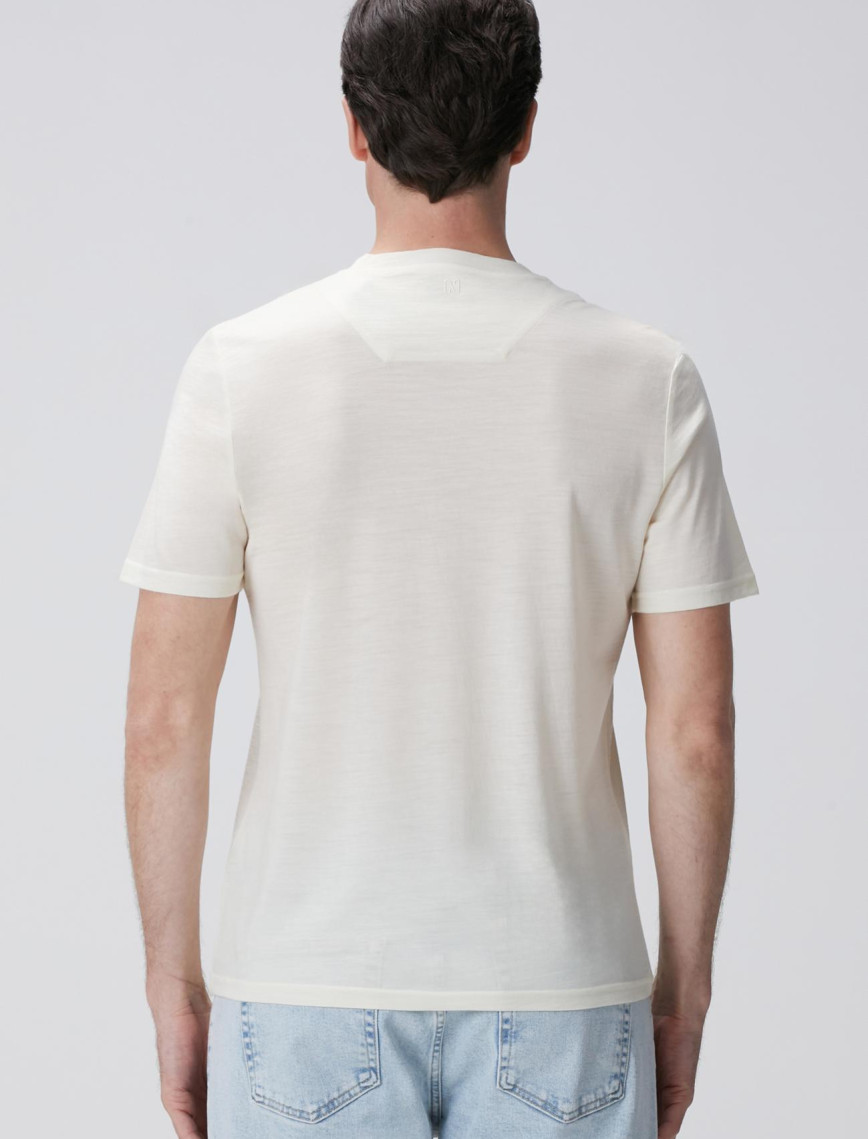 Network Erkek Limited Kırık Beyaz Yün T-shirt Network Erkek Limited Kırık Beyaz Yün T-shirt