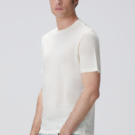 Network Erkek Limited Kırık Beyaz Yün T-shirt Network Erkek Limited Kırık Beyaz Yün T-shirt