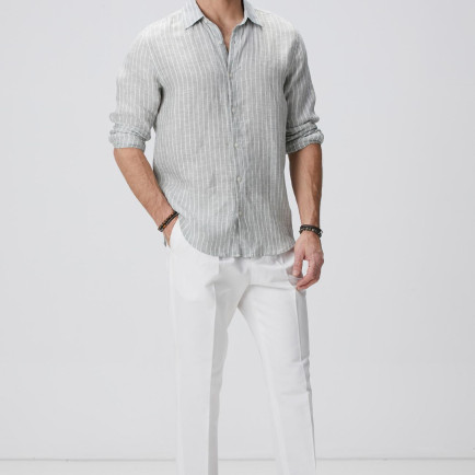 Network Erkek Kırık Beyaz Keten Karışımlı Pantolon Network Erkek Kırık Beyaz Keten Karışımlı Pantolon