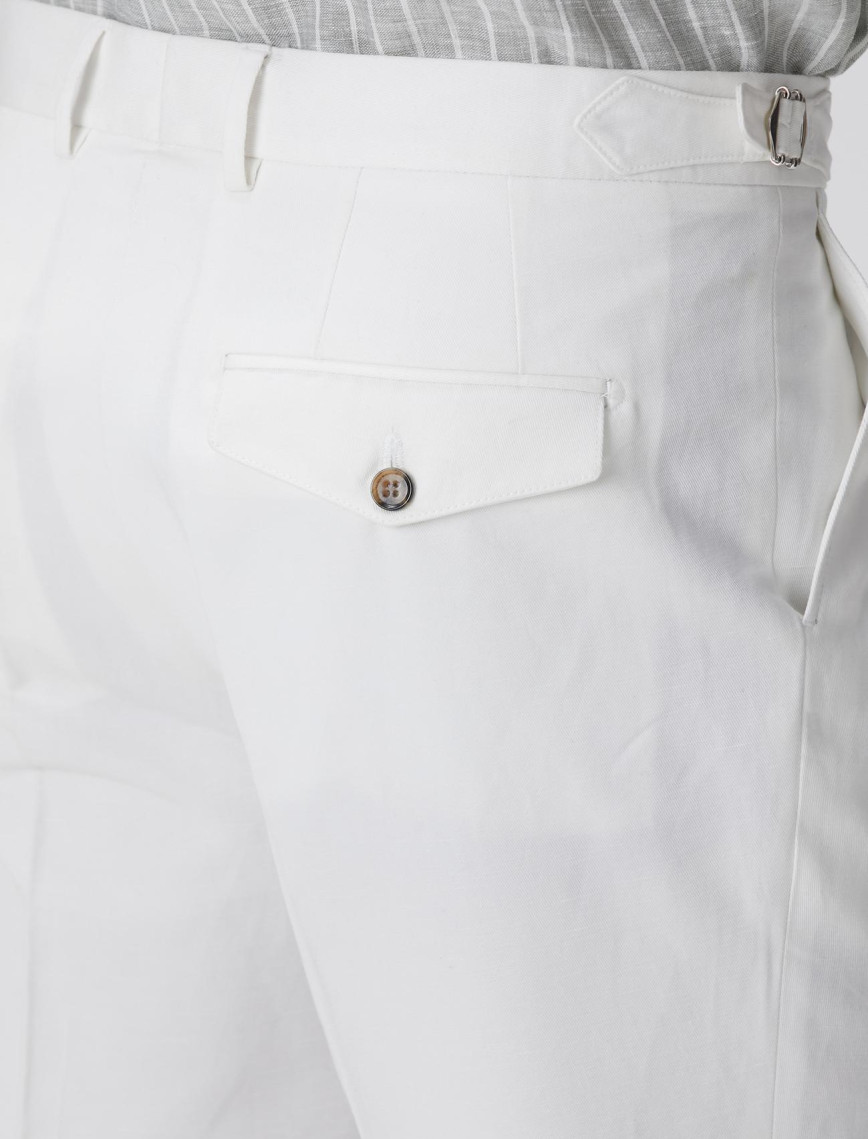 Network Erkek Kırık Beyaz Keten Karışımlı Pantolon Network Erkek Kırık Beyaz Keten Karışımlı Pantolon