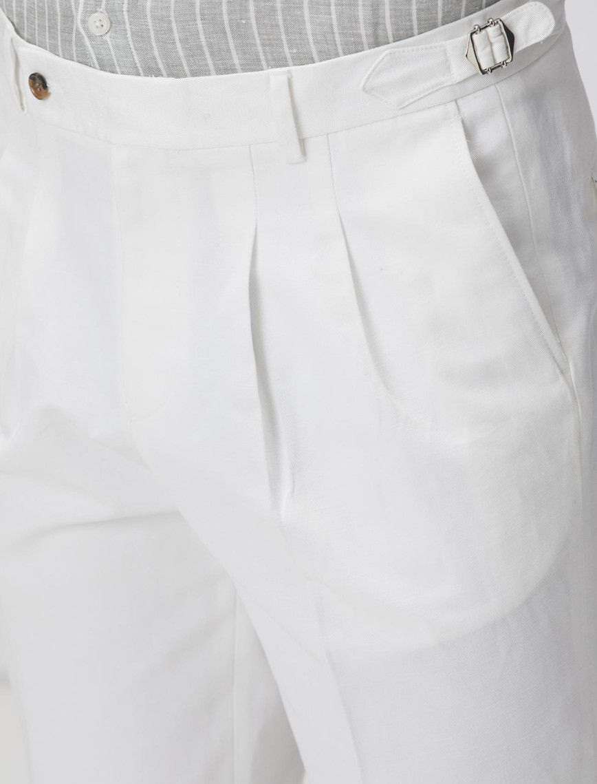 Network Erkek Kırık Beyaz Keten Karışımlı Pantolon Network Erkek Kırık Beyaz Keten Karışımlı Pantolon