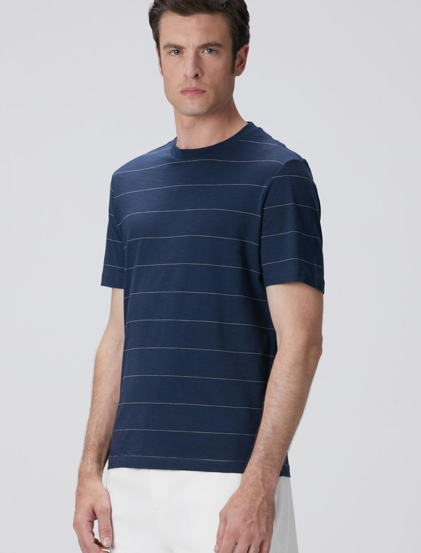 Network Erkek Lacivert Kırık Beyaz T-shirt Network Erkek Lacivert Kırık Beyaz T-shirt