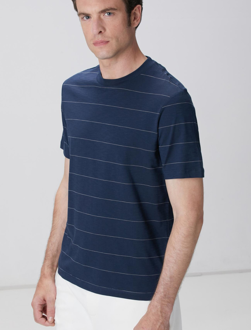 Network Erkek Lacivert Kırık Beyaz T-shirt Network Erkek Lacivert Kırık Beyaz T-shirt