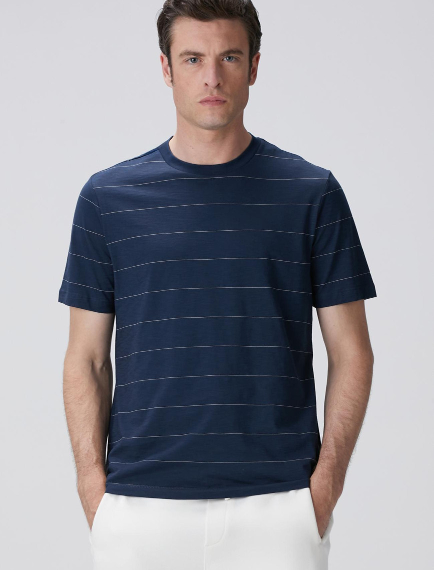 Network Erkek Lacivert Kırık Beyaz T-shirt Network Erkek Lacivert Kırık Beyaz T-shirt