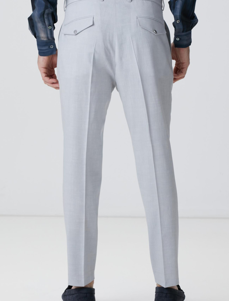 Network Erkek Gri Keten Karışımlı Pantolon Network Erkek Gri Keten Karışımlı Pantolon