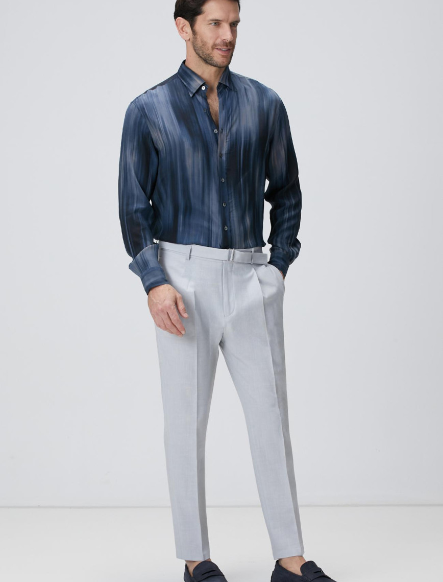 Network Erkek Gri Keten Karışımlı Pantolon Network Erkek Gri Keten Karışımlı Pantolon