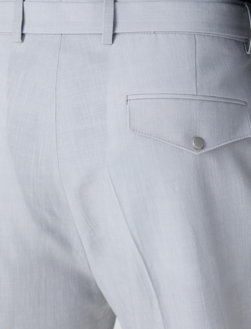 Network Erkek Gri Keten Karışımlı Pantolon Network Erkek Gri Keten Karışımlı Pantolon