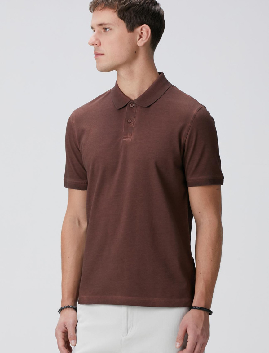 Network Erkek Kahverengi Polo Yaka T-shirt Network Erkek Kahverengi Polo Yaka T-shirt
