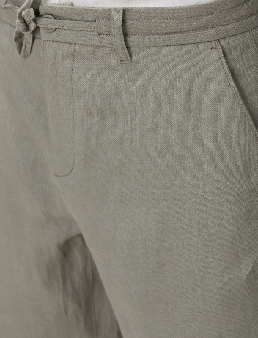 Network Erkek Haki Keten Pantolon