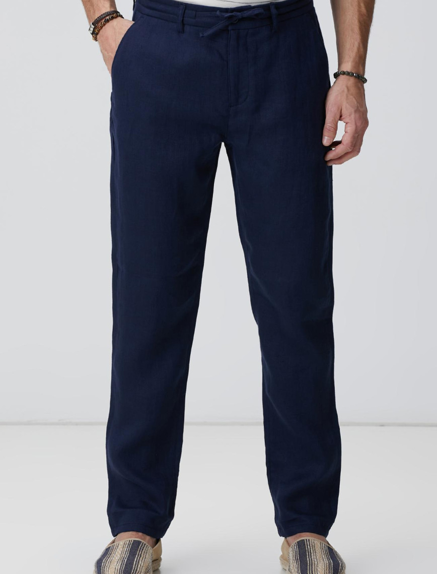 Network Erkek Lacivert Keten Pantolon Network Erkek Lacivert Keten Pantolon