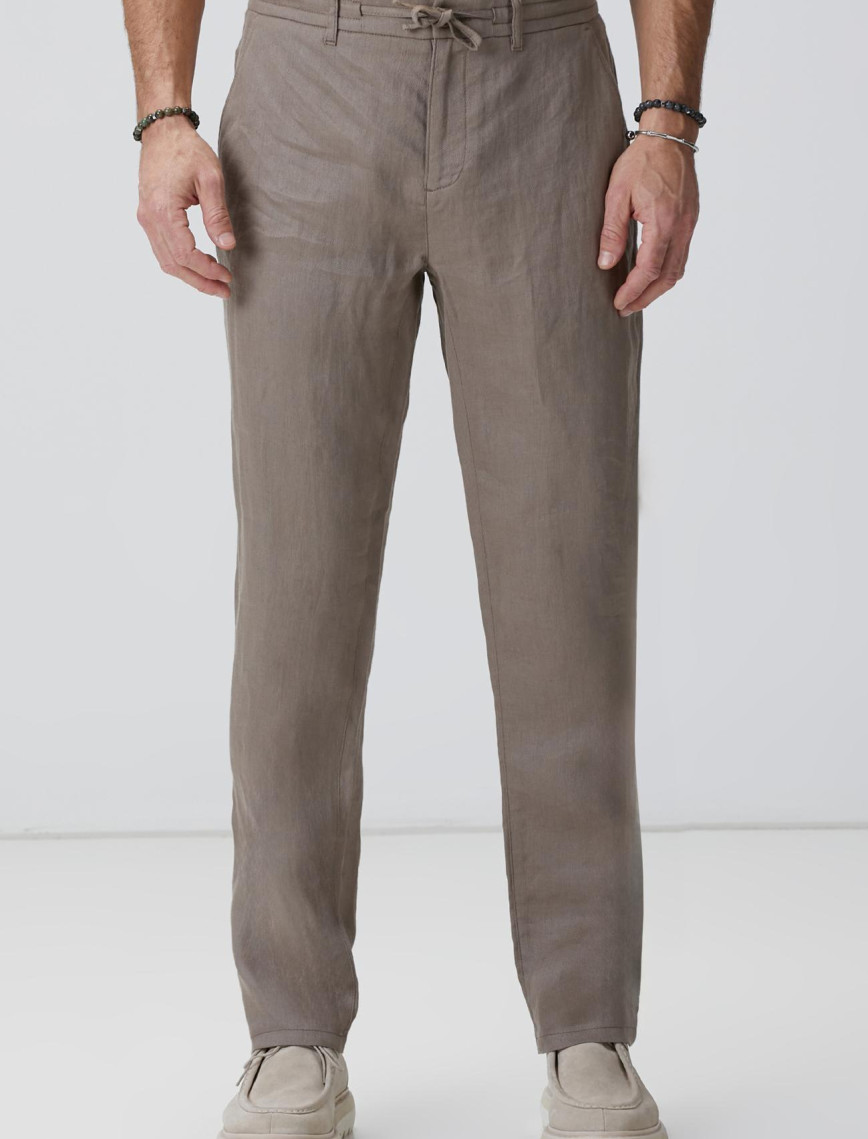 Network Erkek Bej Keten Pantolon Network Erkek Bej Keten Pantolon