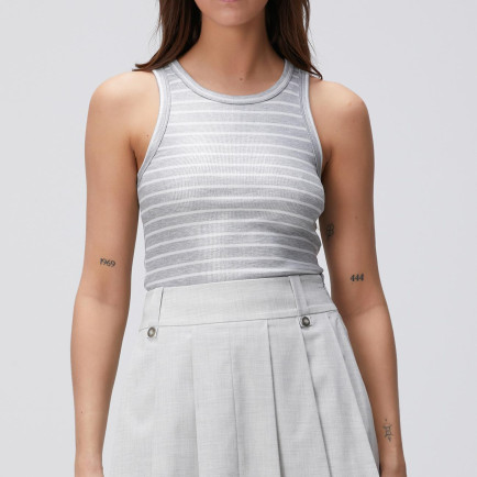 Network Kadın Gri Çizgili Atlet