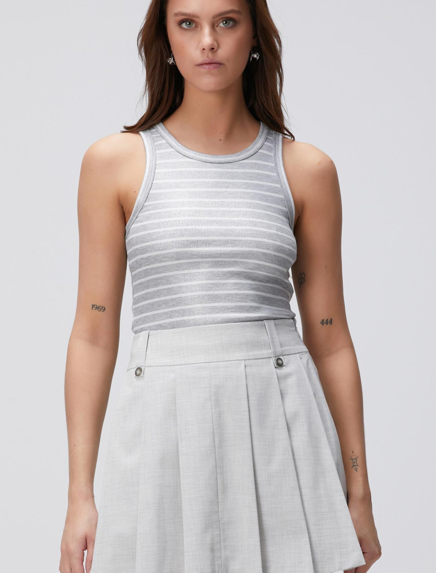 Network Kadın Gri Çizgili Atlet Network Kadın Gri Çizgili Atlet