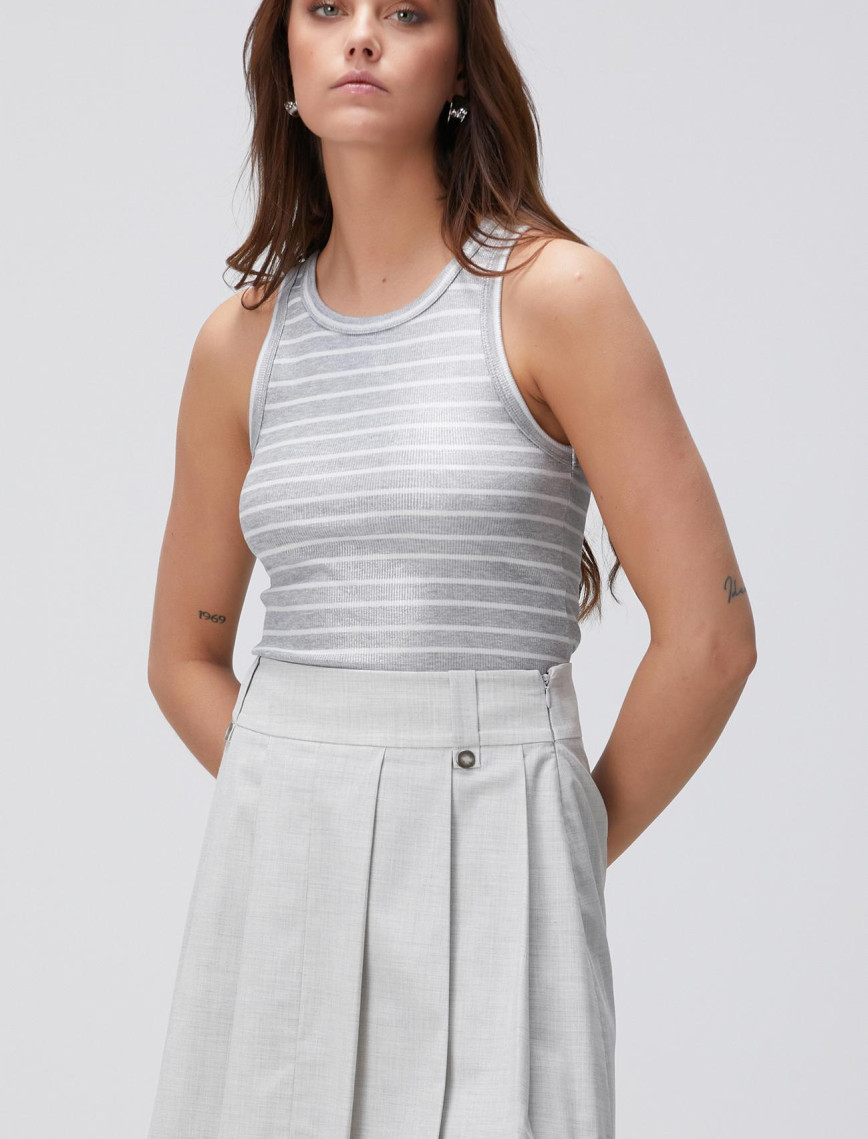 Network Kadın Gri Çizgili Atlet Network Kadın Gri Çizgili Atlet