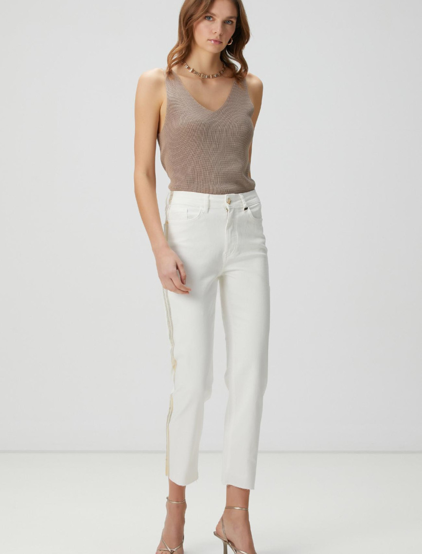 Network Kadın Kırık Beyaz Denim Pantolon Network Kadın Kırık Beyaz Denim Pantolon