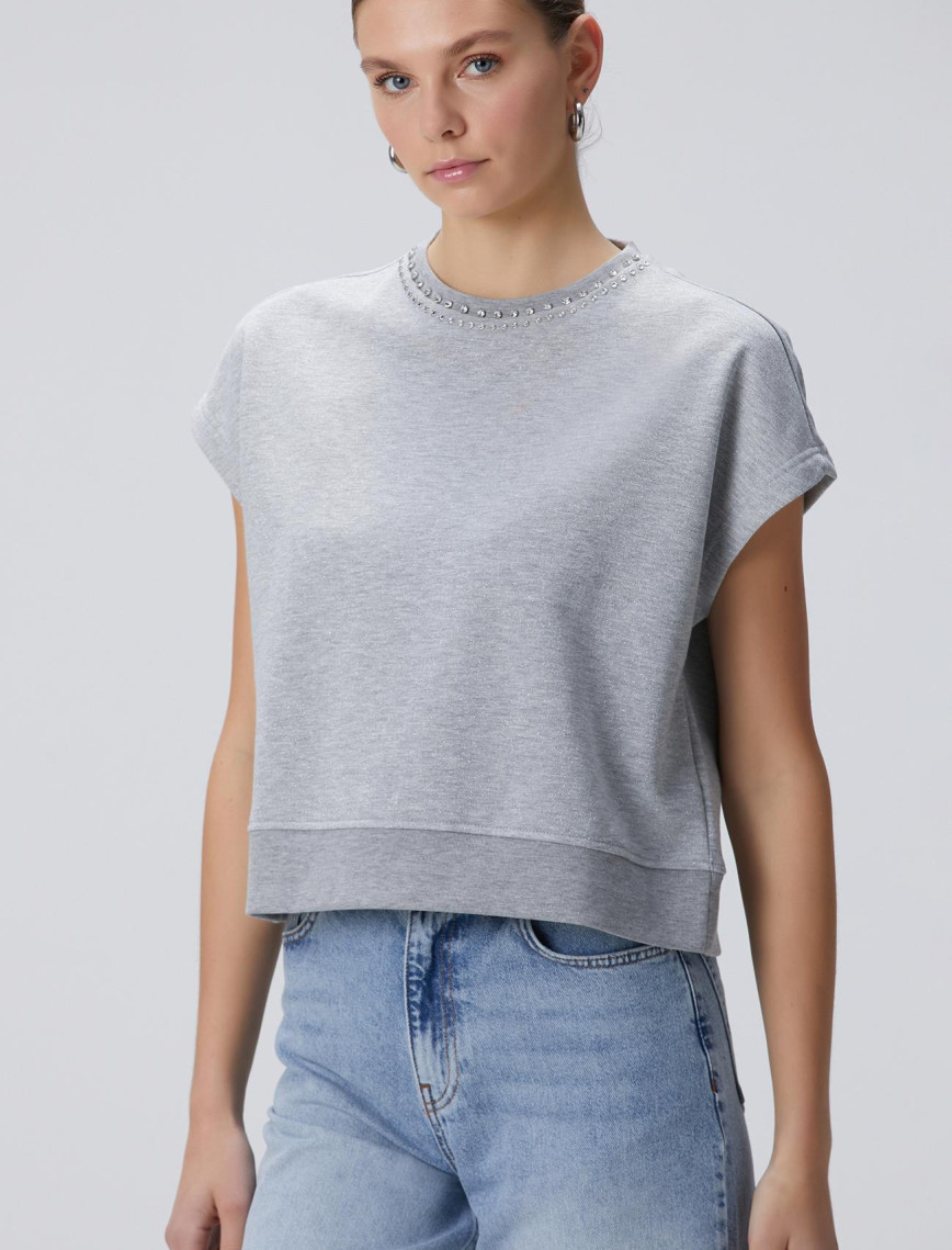 Network Kadın Gri Melanj SweaTshirt Network Kadın Gri Melanj SweaTshirt