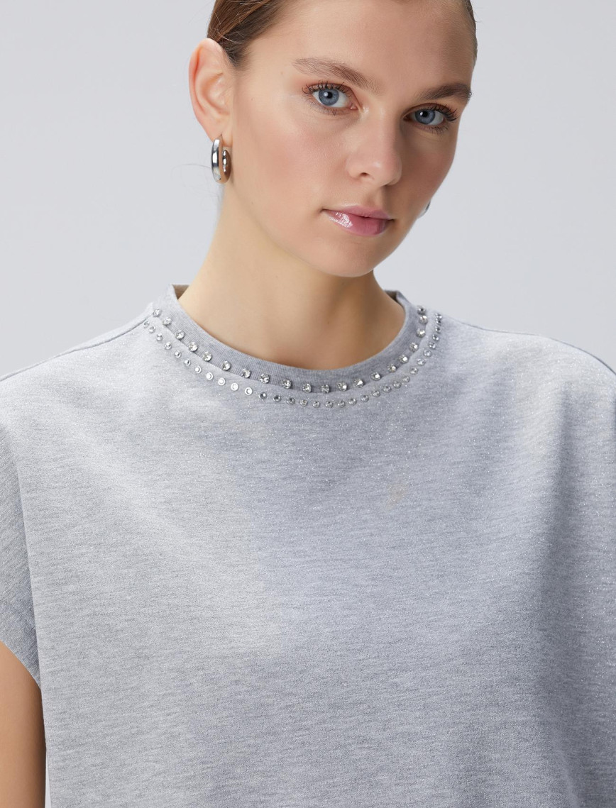 Network Kadın Gri Melanj SweaTshirt Network Kadın Gri Melanj SweaTshirt