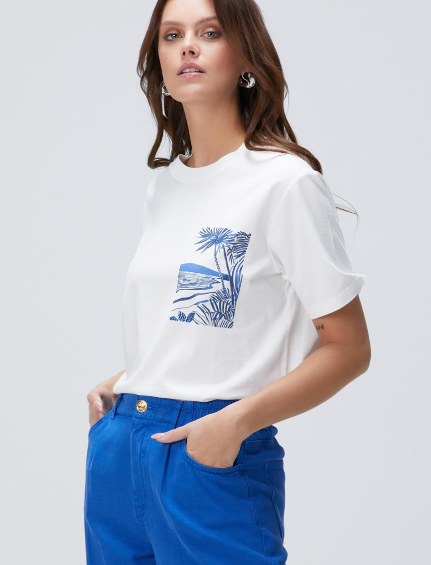 Network Kadın Kırık Beyaz T-shirt Network Kadın Kırık Beyaz T-shirt