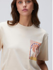 Network Kadın Bej Baskılı T-shirt Network Kadın Bej Baskılı T-shirt