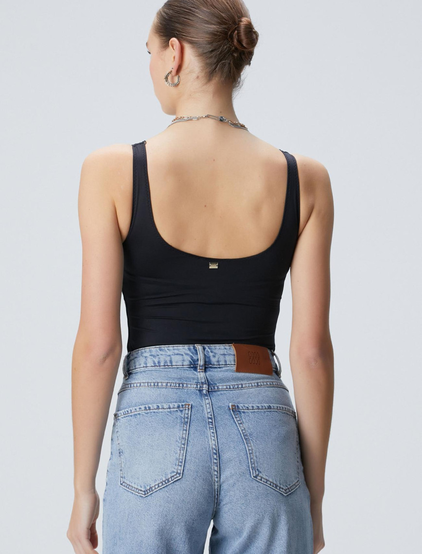 Network Kadın Siyah Jarse Bodysuit T-shirt Network Kadın Siyah Jarse Bodysuit T-shirt