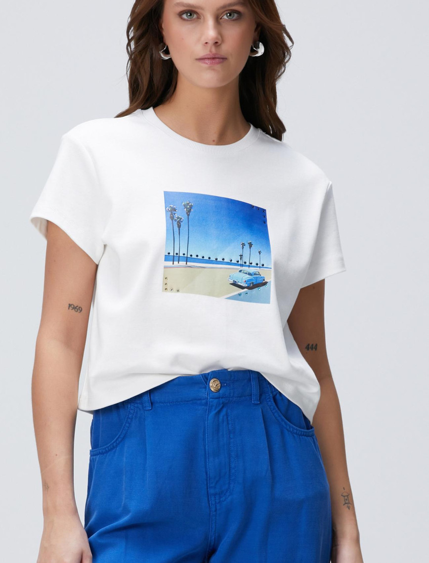 Network Kadın Kırık Beyaz T-shirt Network Kadın Kırık Beyaz T-shirt