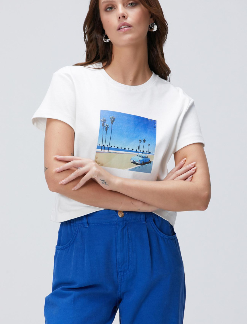 Network Kadın Kırık Beyaz T-shirt Network Kadın Kırık Beyaz T-shirt