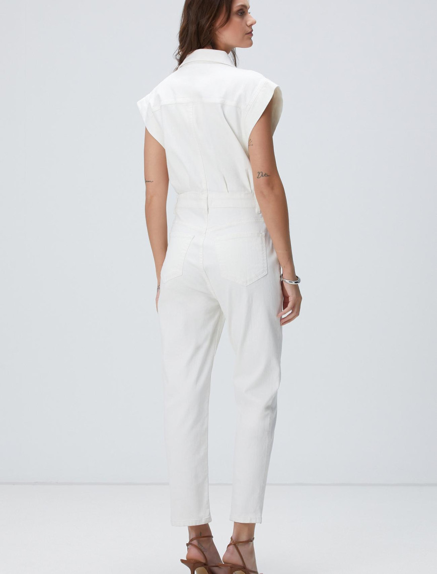 Network Kadın Kırık Beyaz Denim Tulum Network Kadın Kırık Beyaz Denim Tulum