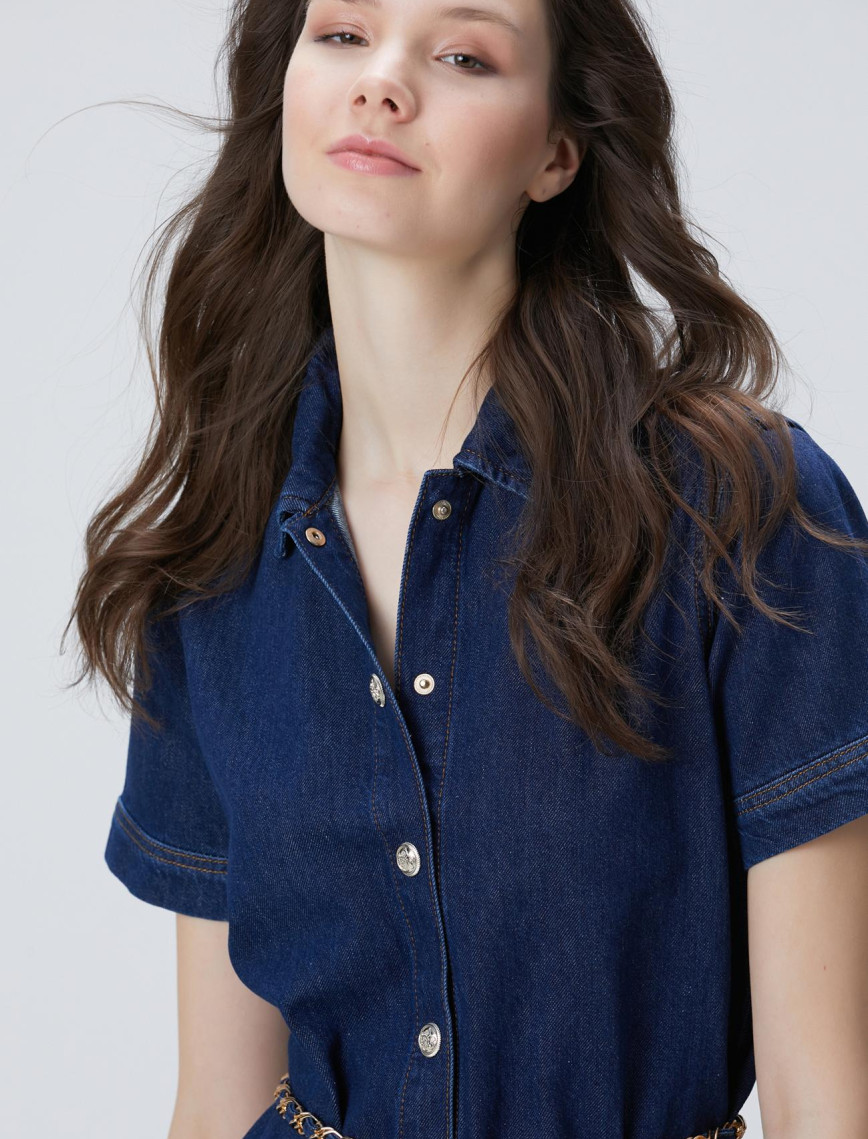 Network Kadın Indigo Mini Denim Elbise Network Kadın Indigo Mini Denim Elbise