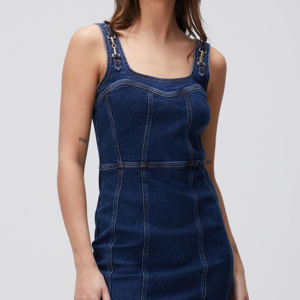 Network Kadın İndigo Mini Denim Elbise Network Kadın İndigo Mini Denim Elbise
