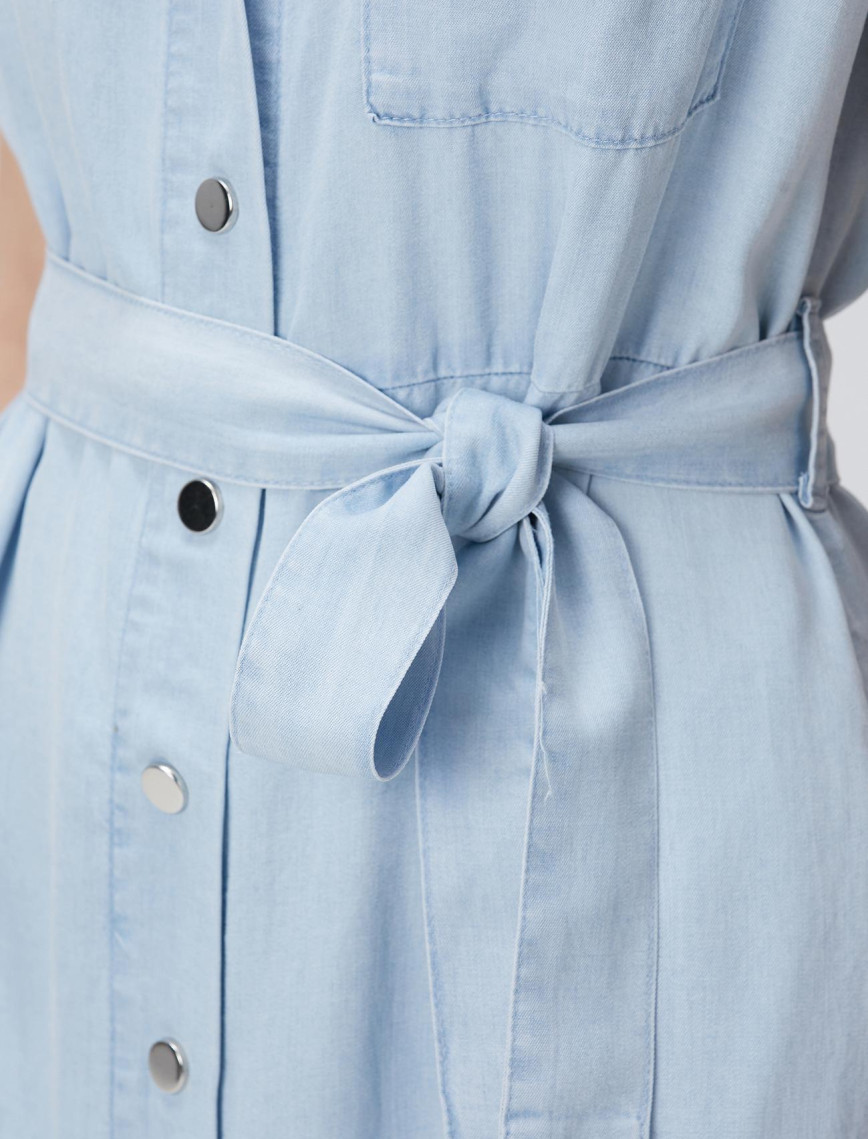 Network Kadın Açık Mavi Midi Denim Elbise Network Kadın Açık Mavi Midi Denim Elbise