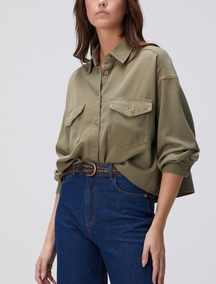 Network Kadın Kırık Beyaz Denim Gömlek Network Kadın Kırık Beyaz Denim Gömlek