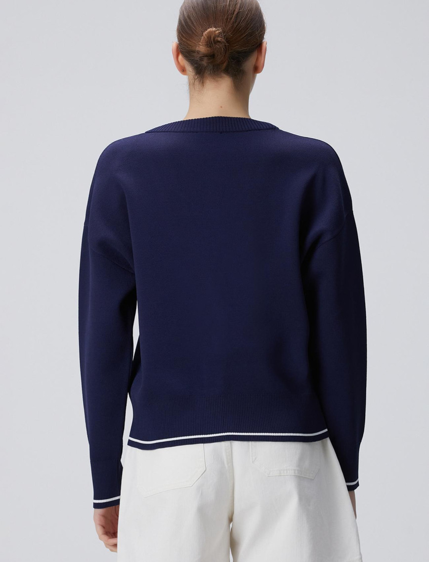 Network Kadın Lacivert Palmiye Desenli Hırka Network Kadın Lacivert Palmiye Desenli Hırka