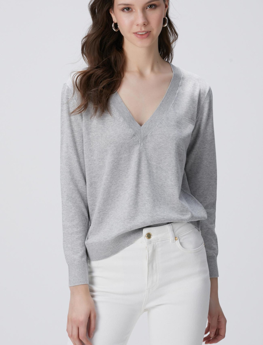 Network Kadın Gri Melanj Kazak Network Kadın Gri Melanj Kazak