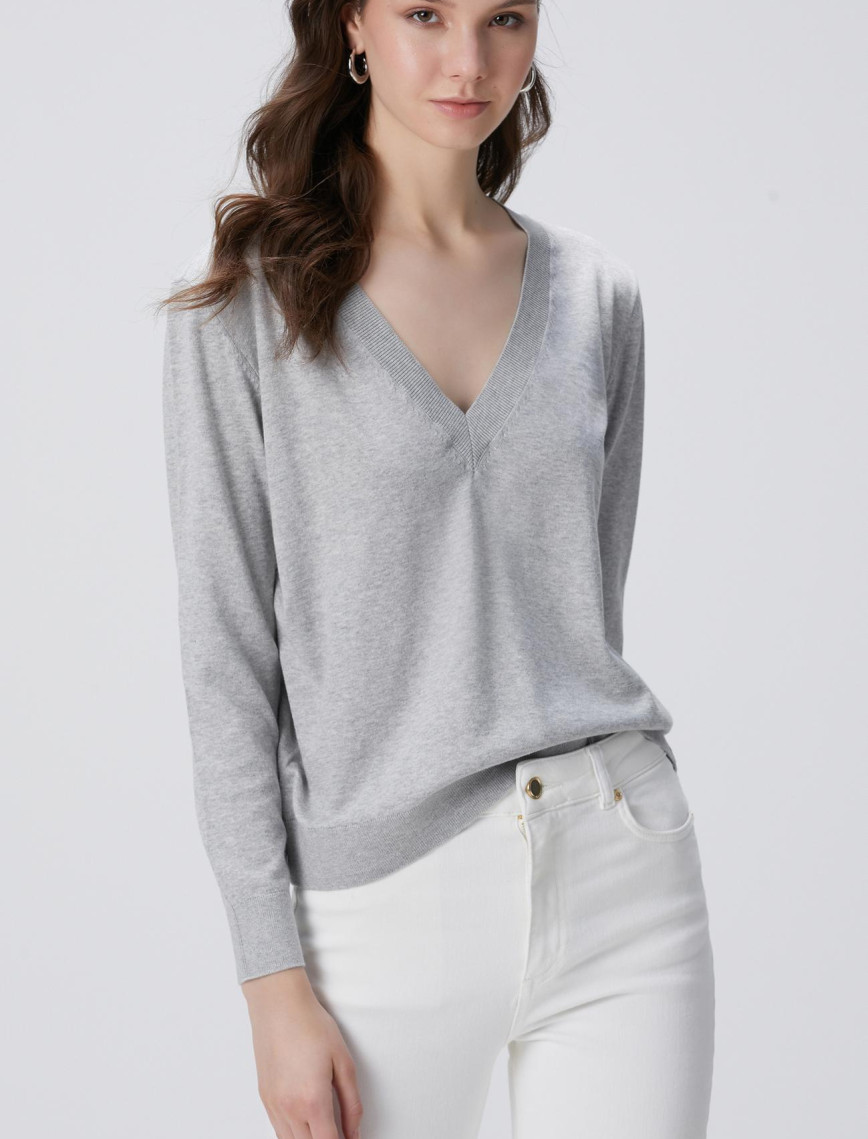 Network Kadın Gri Melanj Kazak Network Kadın Gri Melanj Kazak