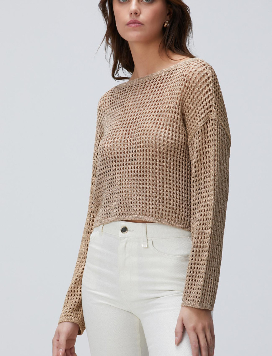 Network Kadın Gold Simli Triko Kazak Network Kadın Gold Simli Triko Kazak