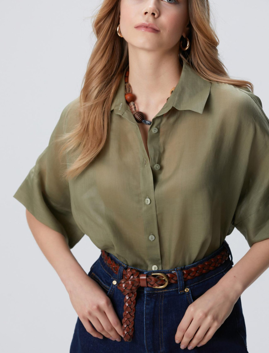 Network Kadın Haki Rami Gömlek Network Kadın Haki Rami Gömlek