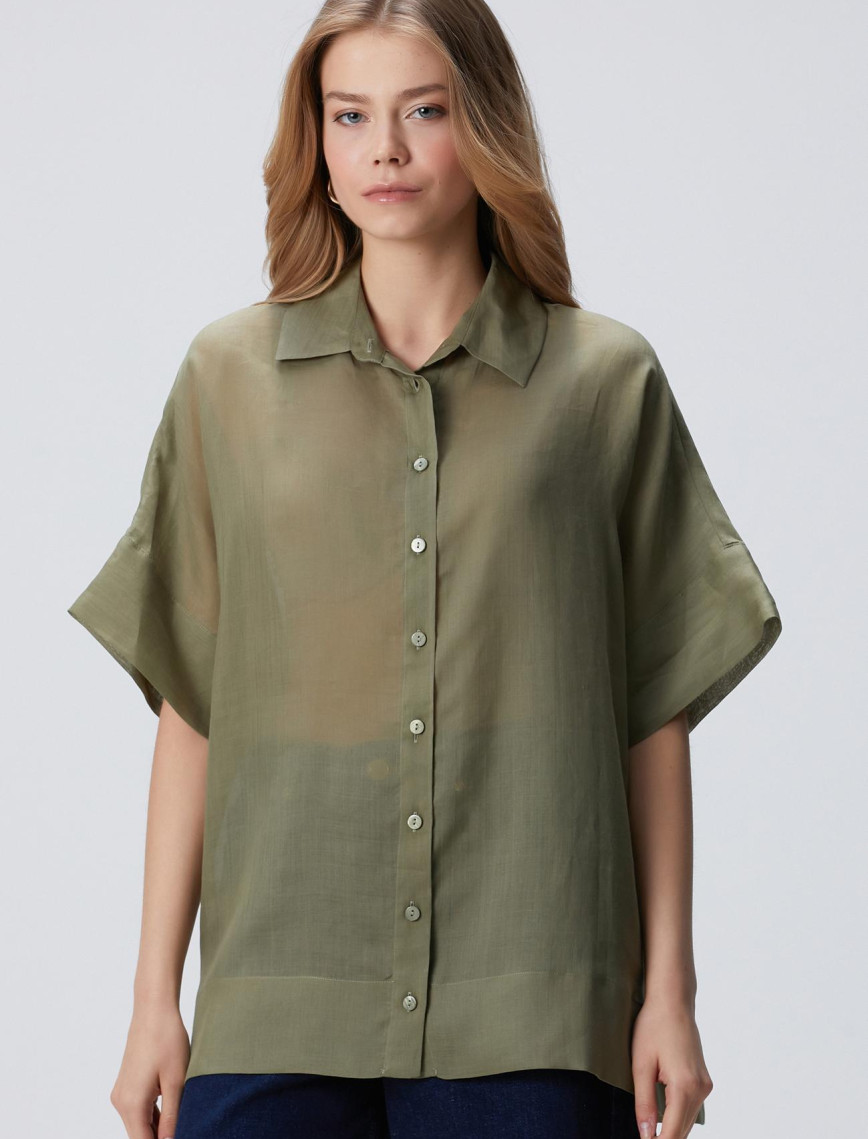 Network Kadın Haki Rami Gömlek Network Kadın Haki Rami Gömlek