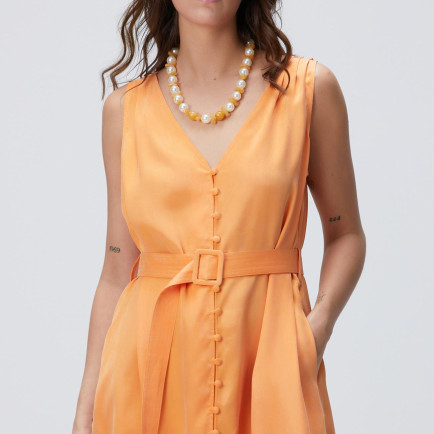 Network Kadın Turuncu Midi Elbise Network Kadın Turuncu Midi Elbise