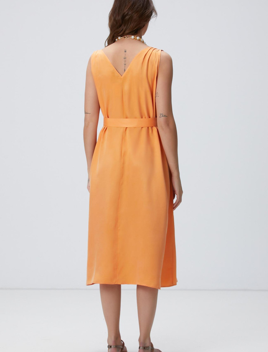 Network Kadın Turuncu Midi Elbise