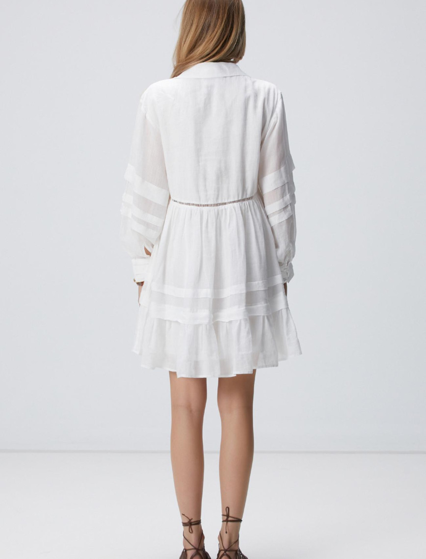 Network Kadın Beyaz Mini Elbise