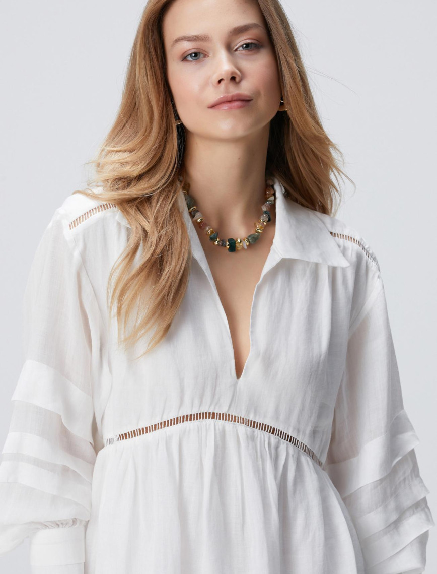 Network Kadın Beyaz Mini Elbise