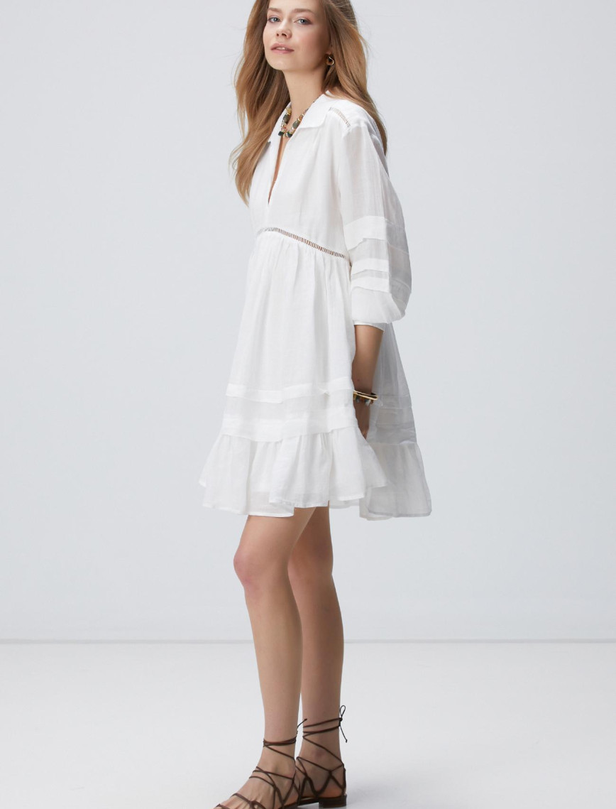 Network Kadın Beyaz Mini Elbise