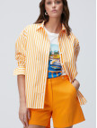 Network Kadın Turuncu Çizgili Gömlek