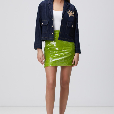 Network Kadın Yeşil Payetli Mini Etek Network Kadın Yeşil Payetli Mini Etek