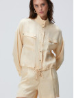 Network Kadın Açık Bej Cupro Gömlek Network Kadın Açık Bej Cupro Gömlek