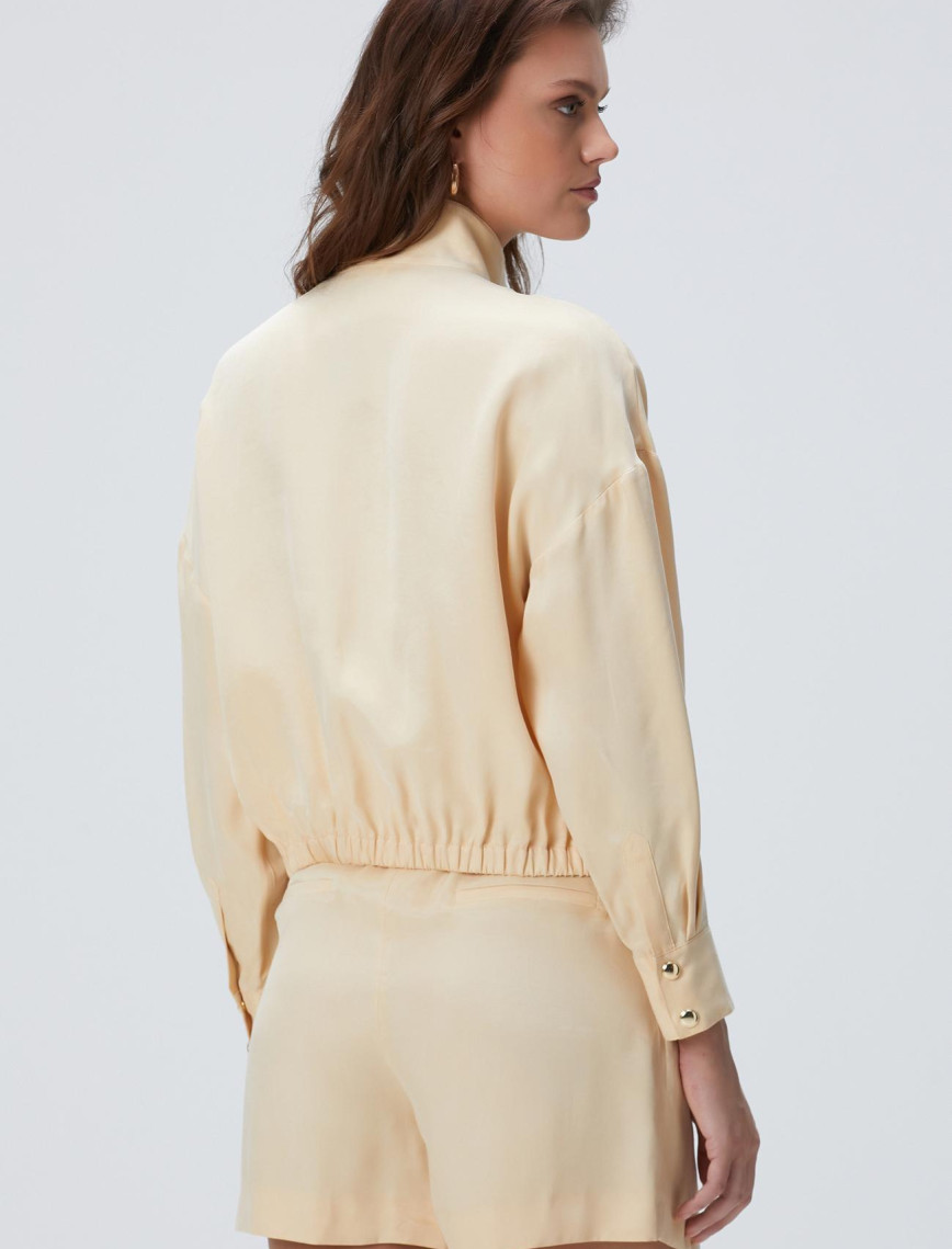 Network Kadın Açık Bej Cupro Gömlek Network Kadın Açık Bej Cupro Gömlek